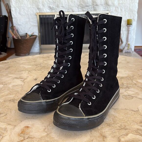 Underground England X-Hi Top Shearling Lined 12-Eyelet Trainers / Boots - Picture 3 of 13